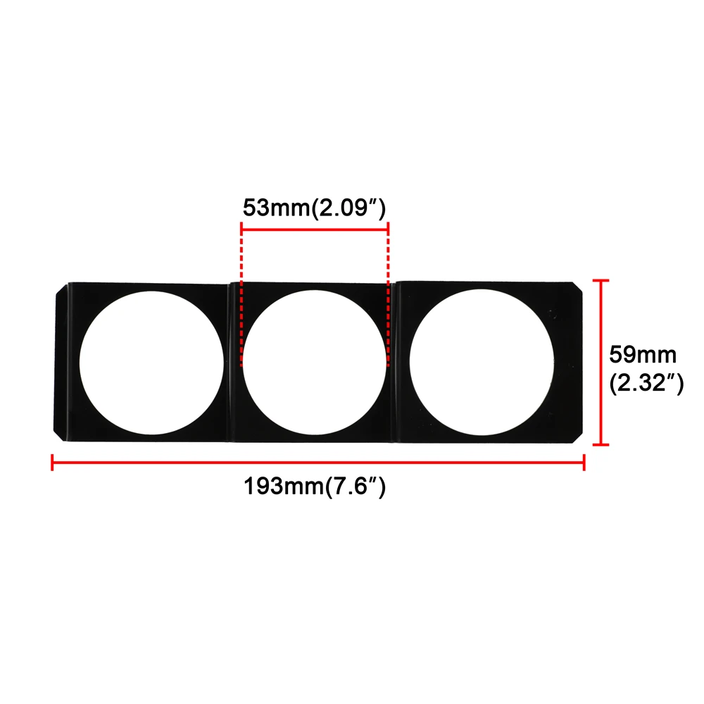Car Meters Holder 52mm 3 Hole Single DIN Radio Slot Face Triple Meter Panel Iron Mount for Auto Car Gauge Pod