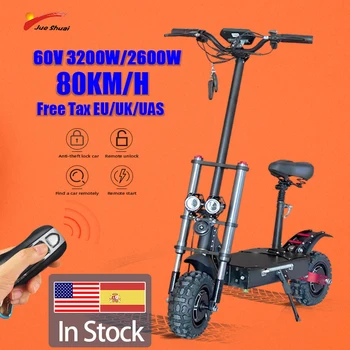 

JS Electric Scooter 3200W Dual Motor Patinete Eléctrico for Adults 110KM 36A Battery Off-road Tire Foldable Scooter Eléctrico