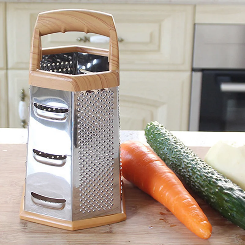 Kitchen Stainless Steel 6-Sided Box Grater Vegetable Cheese Slicer Shredder L9 |