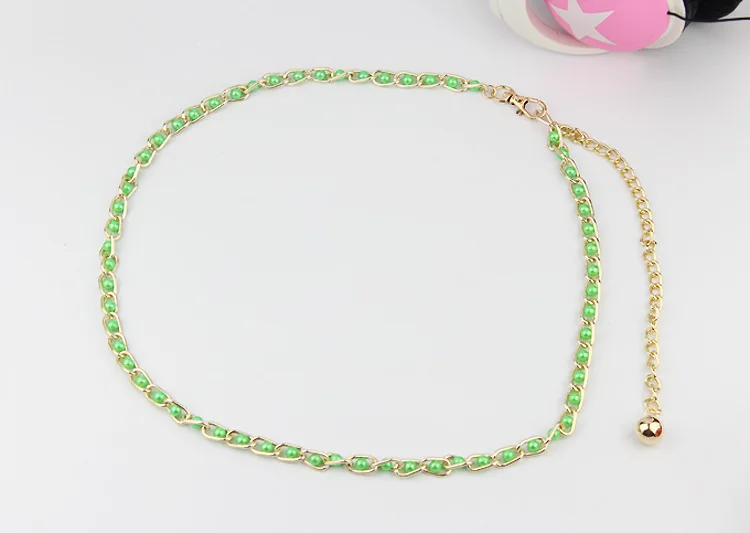 Women Girls Metal Waist Belt Body Chain Imitation Pearl Beads Waist Dress Chain Female ceinture luxury Belt For Women
