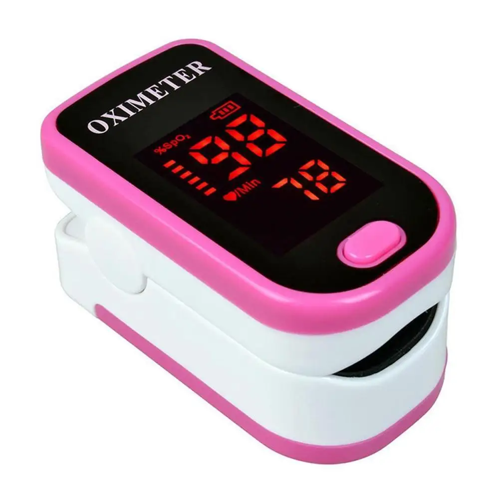 LED Finger Clip Pulse Oximeter Blood Oxygen Saturation Monitor Fingerclip blood oxygen test pink for Children Adult Home Supply | Красота и