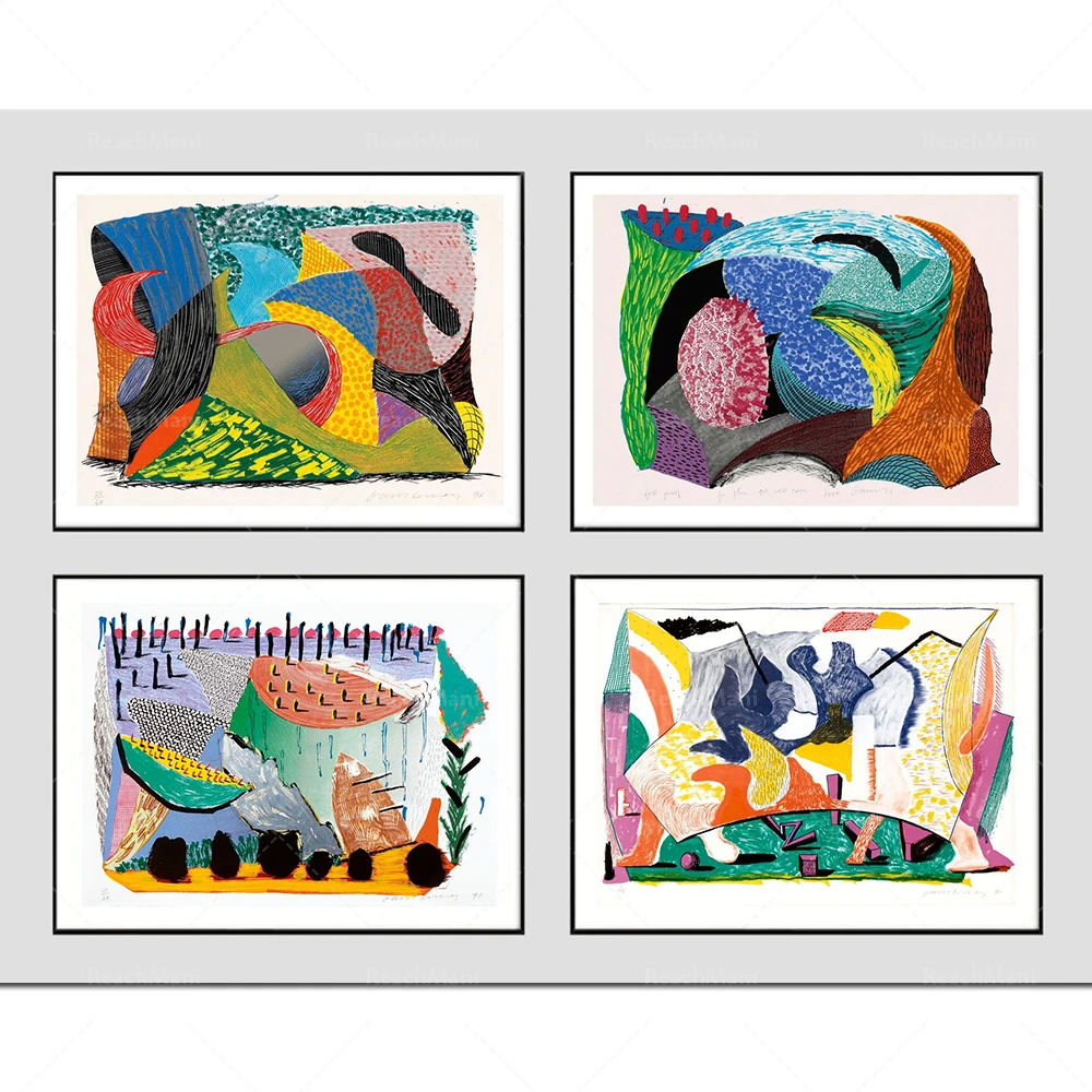 

David Hockney Art Poster-Abstract Art Print Hockney Wall Decoration Vintage David Hockney Art Living Room