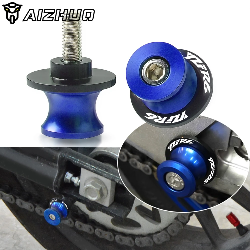 YZF R6 Motorcycle 6MM CNC Aluminum Swingarm Spools Stand Screws Slider FOR YAMAHA YZF R6 1999 2000 2001 2002 2003 2004-2019 M6