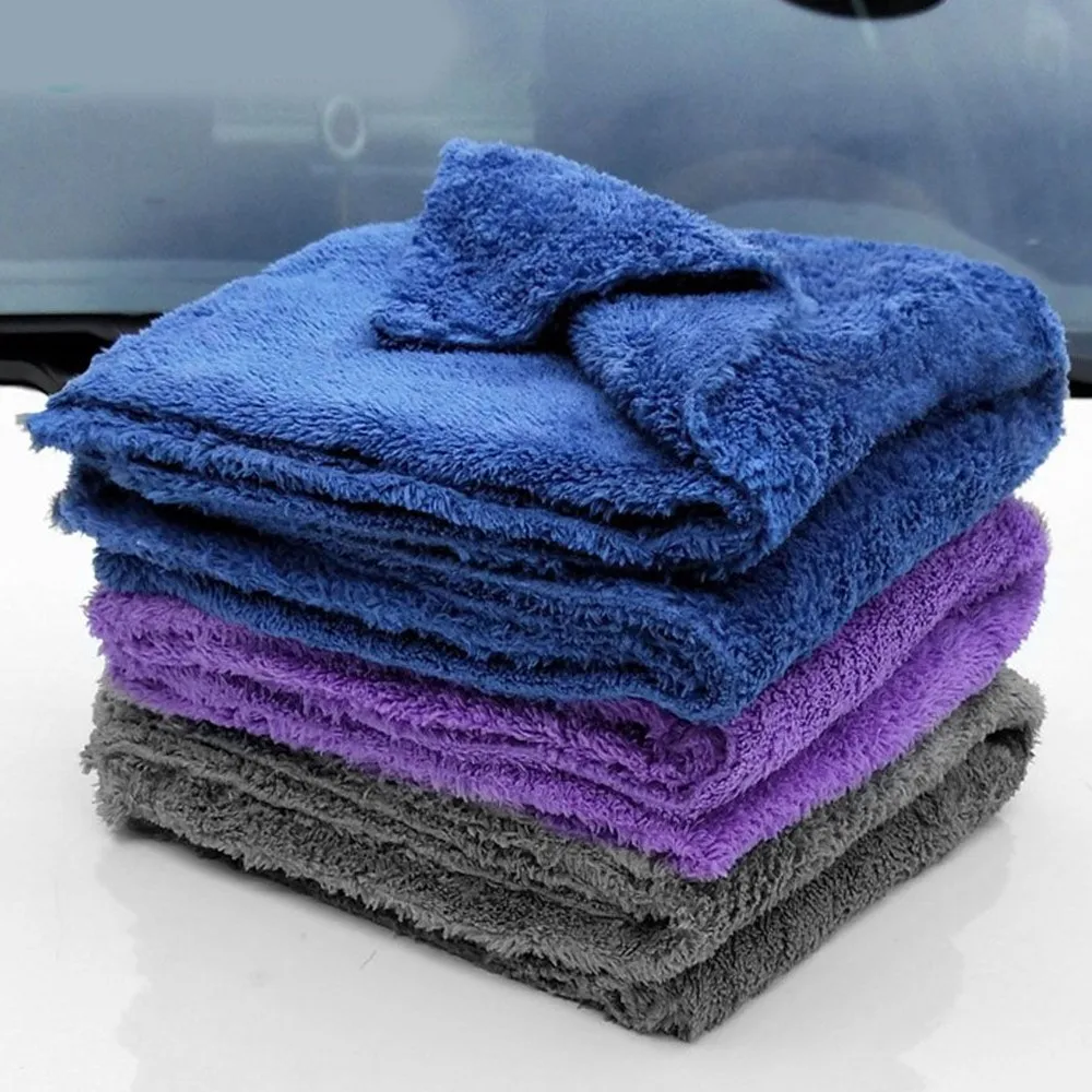 blue purple grey Полотенце из микрофибры для мытья автомобиля, автохимия, для чистки автомобиля, сушильное полотенце, тряпка для автомобилей, кухни, ткань для ухода за автомобилем, двустороннее полотенце для полировки микрофибра - Цвет: blue purple grey