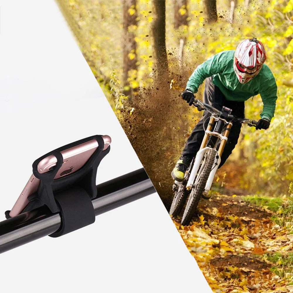 Bike Silicone Cell Phone Holder Universal Bike Handlebar Mount Band Mobile Support GPS Clip For Xiaomi Huawei iphone BC0003 (3)