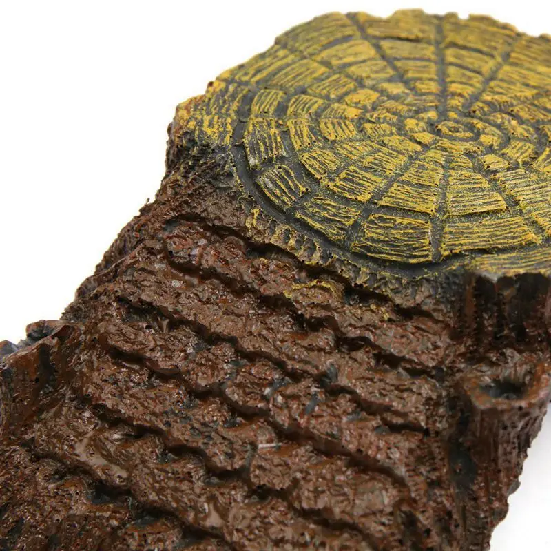 Ramp Mounted Resin Hut Habitat Landscape Aquarium for Aquatic Turtle Decoration