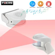 Fuers 32 chansons sans fil invité bienvenue carillon alarme porte cloche PIR capteur de mouvement pour magasin entrée sécurité Protection alarme sonnette 
