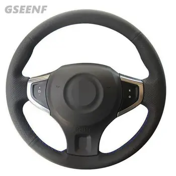

Car Steering Wheel Cover for Renault Samsung QM5 2014-2007 Renault Koleos 2016-2008 Black Hand-stitched Artificial Leather