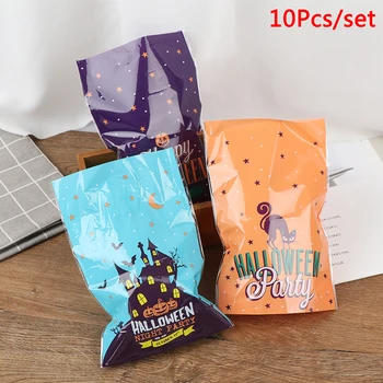

10pcs Halloween Easter Kid Gift Party Pumpkin Ghost Candy Bag Baking Cookies Box