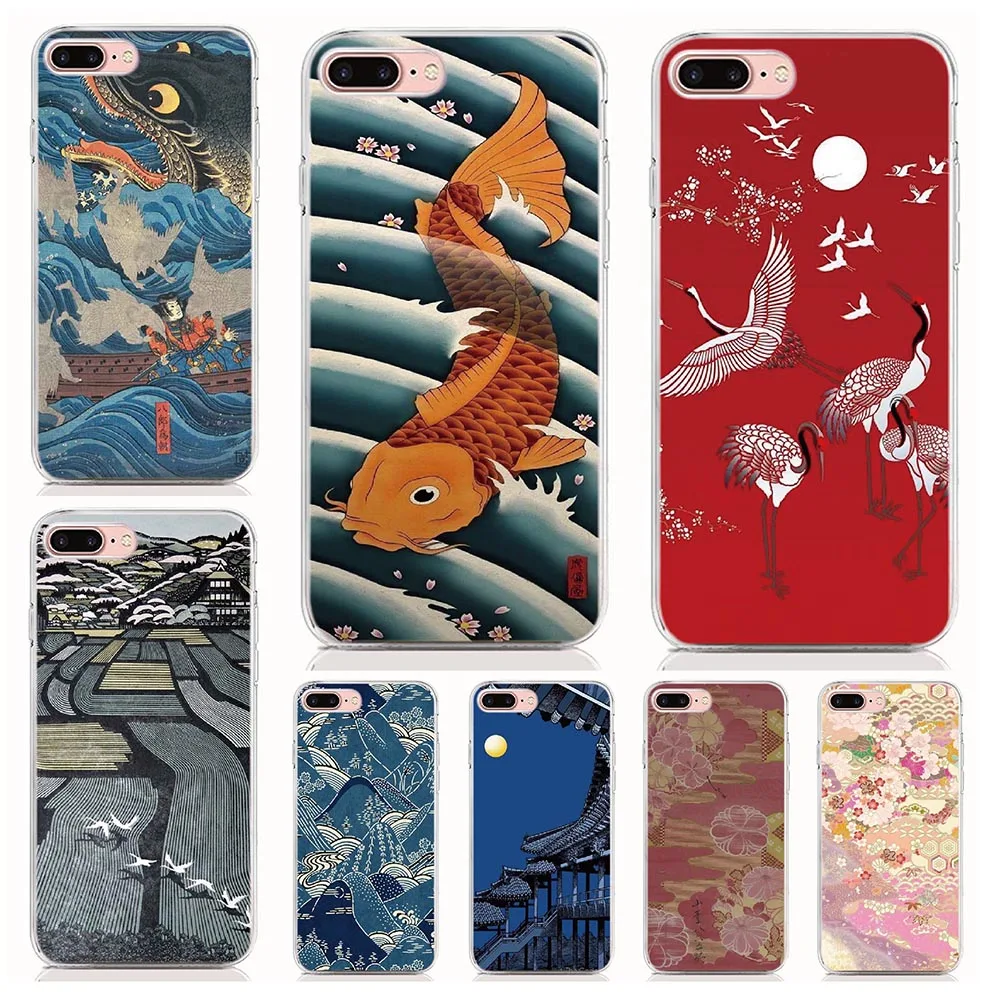 Per Wiko Y80 Y70 Y60 Y50 Di Sole 4 Più Vista Max Caso Molle Di Tpu Della Cassa Del Silicone Giapponese Di Arte Della Copertura Posteriore Calotta Di P