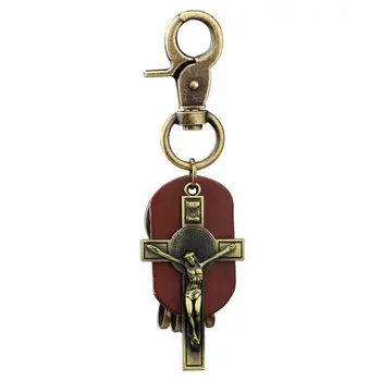 

Men's Metal Jesus Cross Keychain Christian Religion Crucifix Key Chains Car Pendant Key Ring For Keys Charms Jewelry Accessories