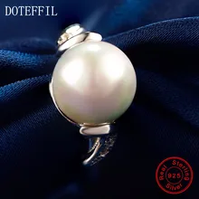 АААА круглое 10 мм жемчужное кольцо из стерлингового серебра пробы женское очаровательное модное циркониевое кольцо 925 серебряное ювелирное изделие