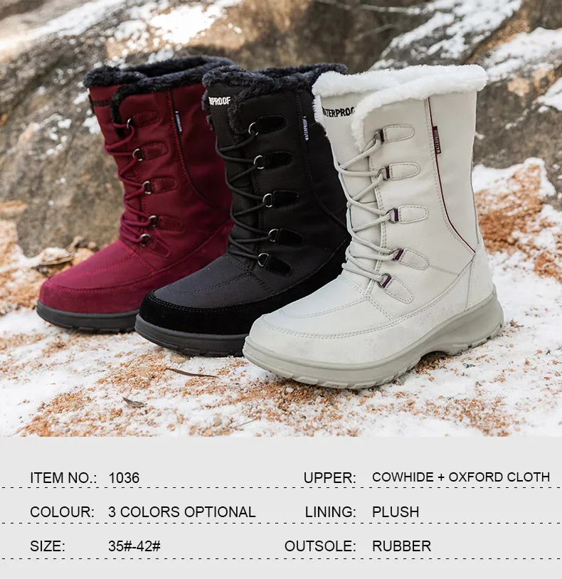 CUNGEL/новые женские ботинки; зимние ботинки из высококачественной кожи и замши; женские теплые водонепроницаемые зимние ботинки; Botas mujer