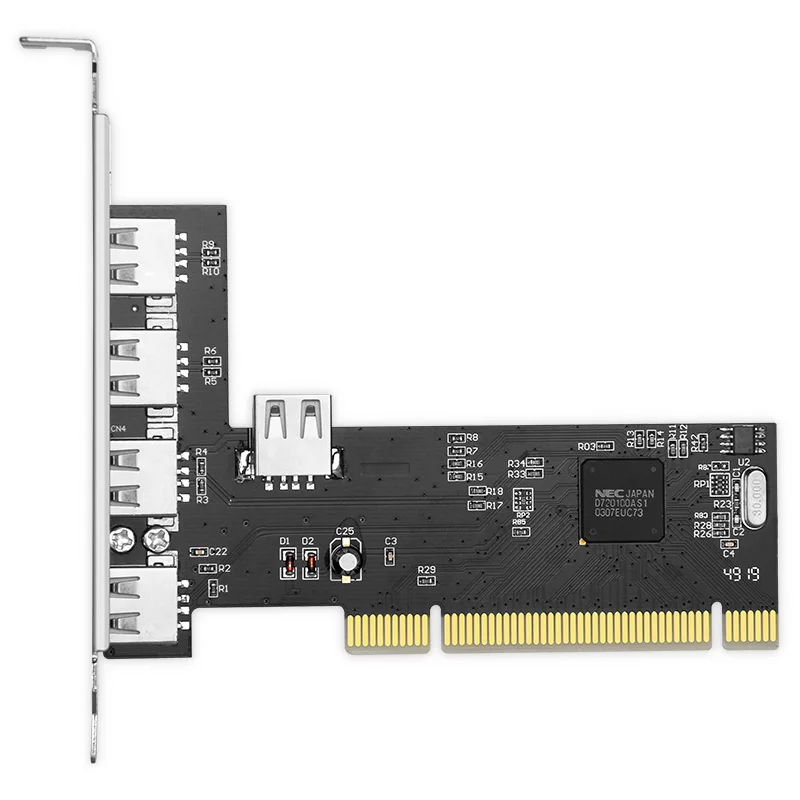 HAGOOGI PCI to USB 2.0 Ȯ ī, 5 Ʈ USB 2.0 , ܺ Ʈ 4 ,  Ʈ  1 , Nec720101