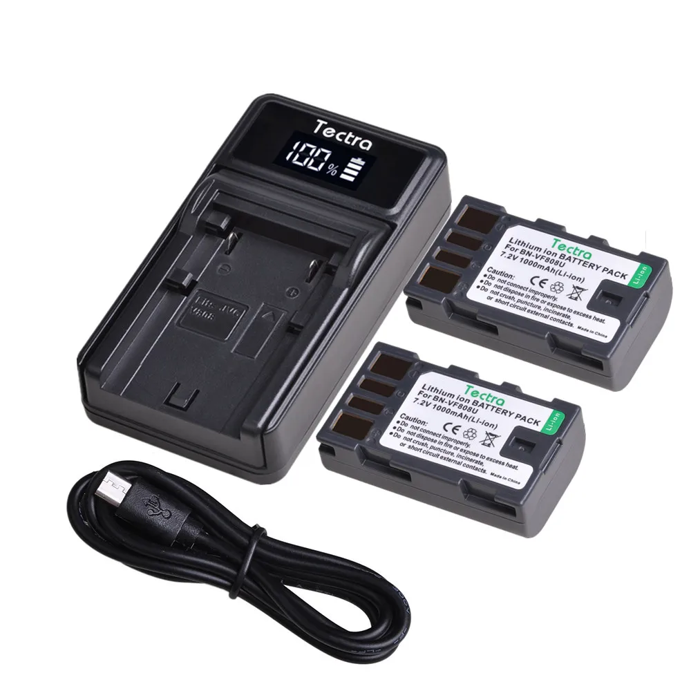 Bn-Vf808U Bn-Vf808 Batteria Per Fotocamera Bnvf808/Caricabatterie Rapido Usb Led Per Fotocamera Jvc Gz-Hd7 Gz-Mg575 Gz-Mg555 Gr-D750 Gr-D760