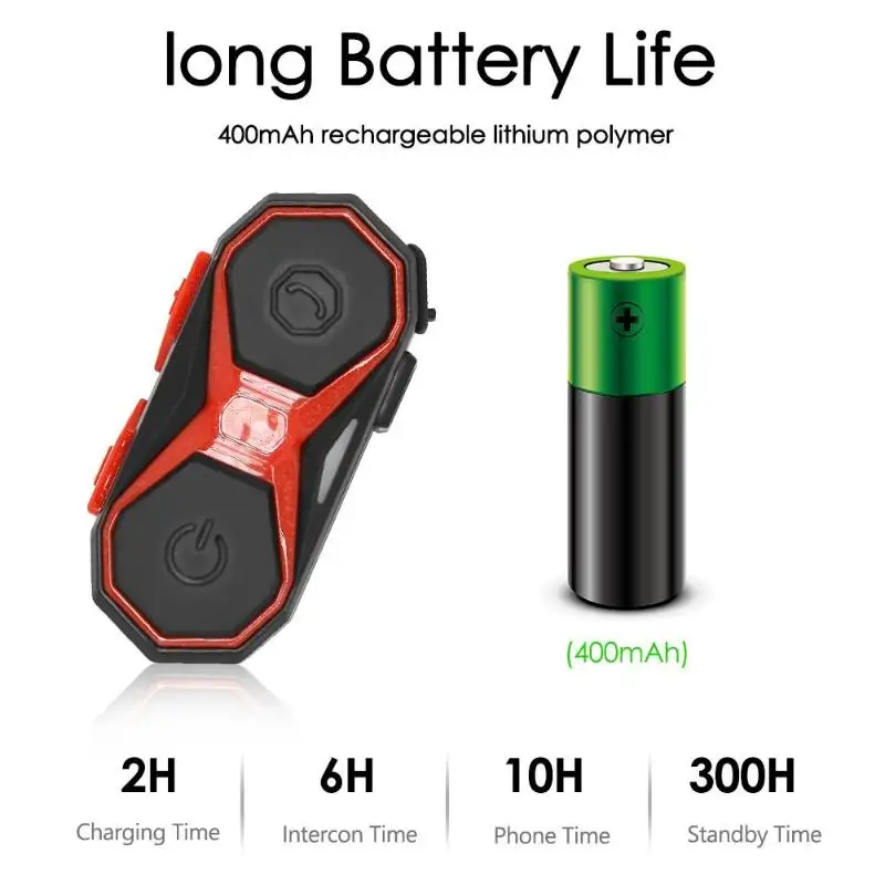 WT005 мотоциклетная Bluetooth гарнитура для шлема водонепроницаемая 1000 м FM радио домофон прием звонков в пределах 10 метров видимости