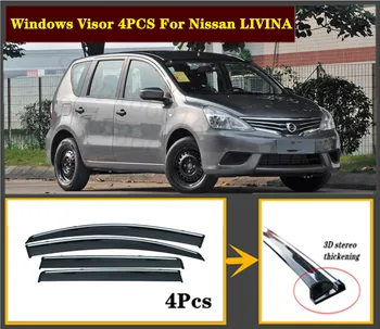 

4pcs Set 2007-2020 OEM For Nissan LIVINA Stainless steel window Visor Shade Vent Wind Rain Deflector Guards Cover