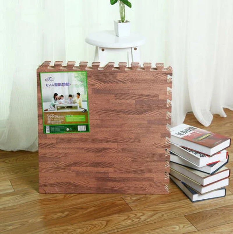 Esteira do Jogo do Bebê Grão de Madeira Ginásio à Prova Espuma Eva Tapete Crawling Mat Bloqueio Colchonete d' Água 6 Pçs - Set 2 6 pçs set Espuma EVA Esteira Do