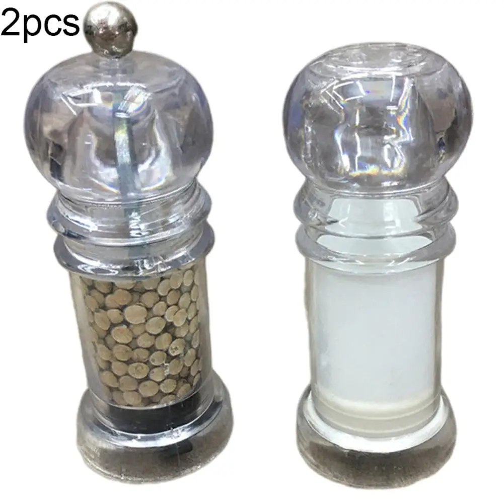 2Pcs Manual Pepper Milling Grinder Kitchen Herb Spice Grinding Tools