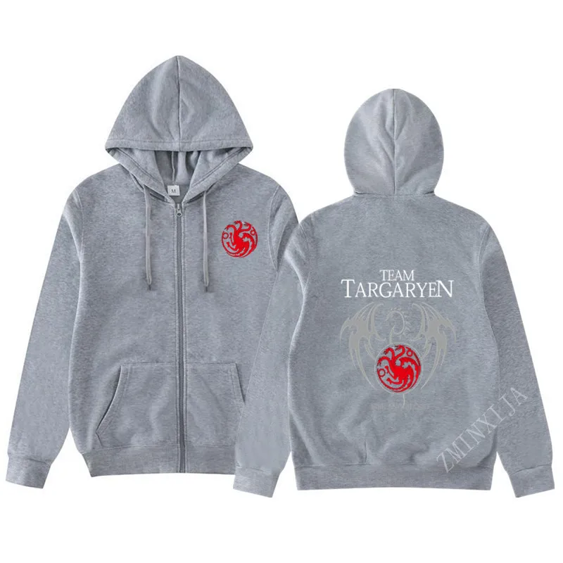 Большой размер Sweatshirt толстовка мужская новая толстовка на молнии куртка для бега Карманный модный принт Игра престолов мужские/женские толстовки с капюшоном - Цвет: picture color