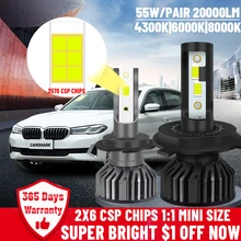 

Carshark H7 Led Headlight Turbo 20000Lm H1 H4 Bulbs High Low Beam Hb3 Hb4 Lamps 4300K 6000K 8000K H8 H9 H11 9005 9006 Fog Lights