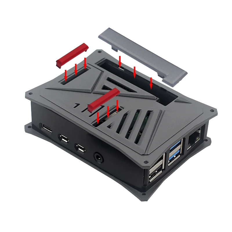 Новый чехол Raspberry Pi 4 ABS обновленный серый серебристый пластиковый корпус