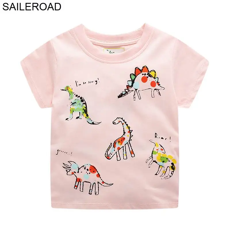 6298 SAILEROAD/футболка для девочек г. Летние брендовые футболки с коротким рукавом для маленьких девочек, милые футболки с рисунком птицы, топы для детей, новая детская одежда - Цвет: 6298