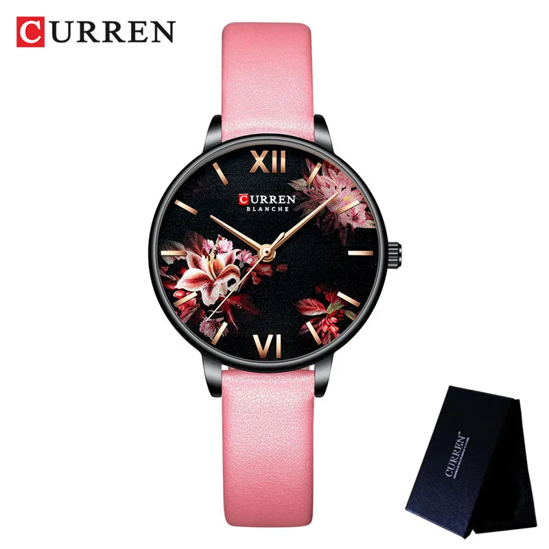 CU905908 with box CURREN женские часы Топ бренд класса люкс золотые женские водонепроницаемые часы сетка браслет из нержавеющей стали цветок женские наручные часы 9059 - Цвет: CU905908 with box