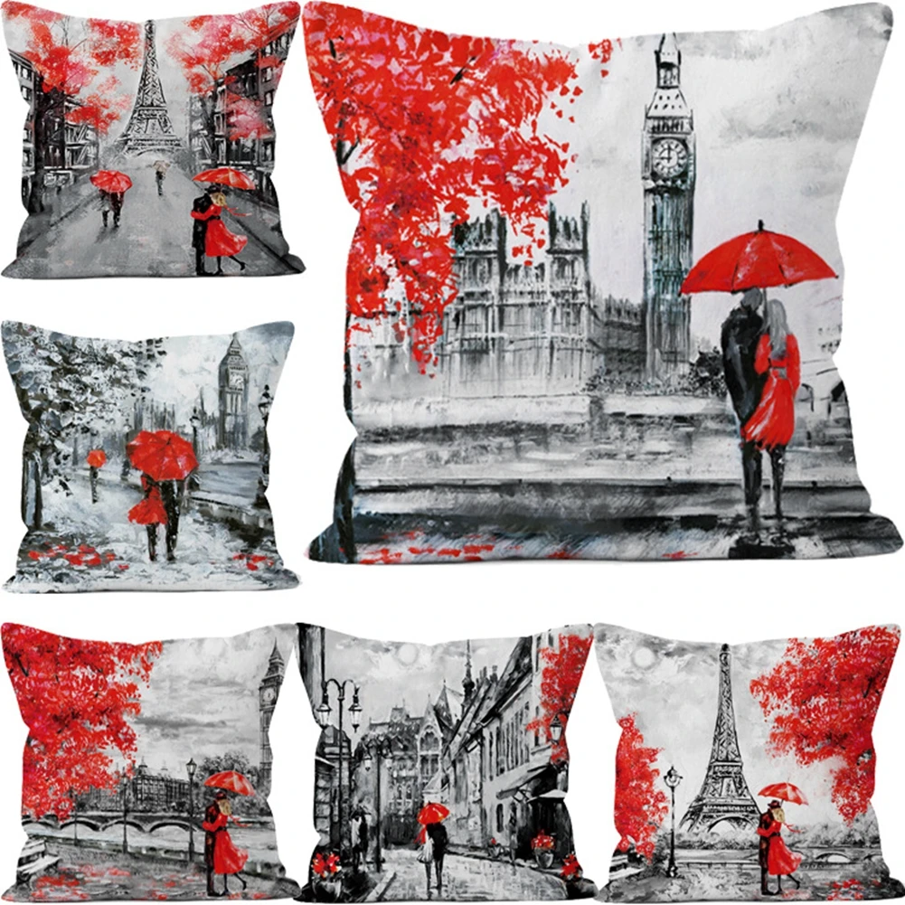 

Red Leaf Lovers Valentine's Day Series Peach Velvet Pillow Cover Pillow Case Home Sofa Cushion Cover (6 Styles)