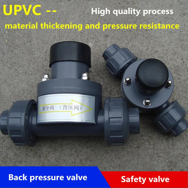 Upvc / Pvc Plastic Spring Type Safety Valve / Back Pressure Valve / One
