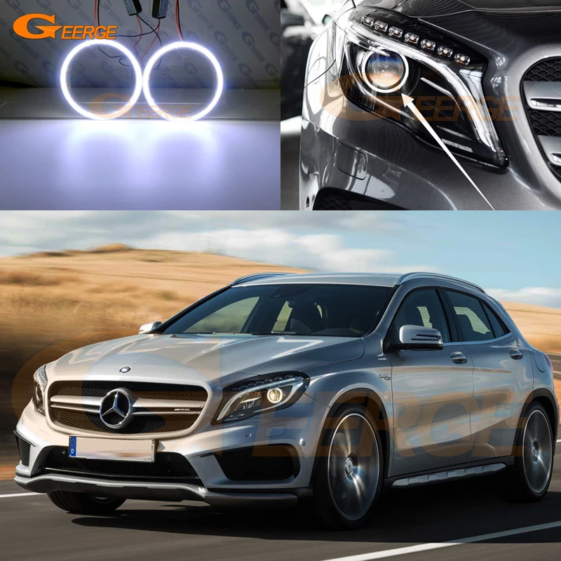 Отличные ультра яркие COB комплект светодиодов глаза ангела halo Кольца для Mercedes Benz