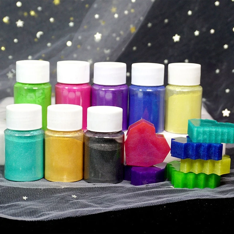 

10 Colors Bright Aurora Pearl Pigment Powder Mica Pearlescent Colorants Resin Colorant Dye Pigment Resin Craft Tools