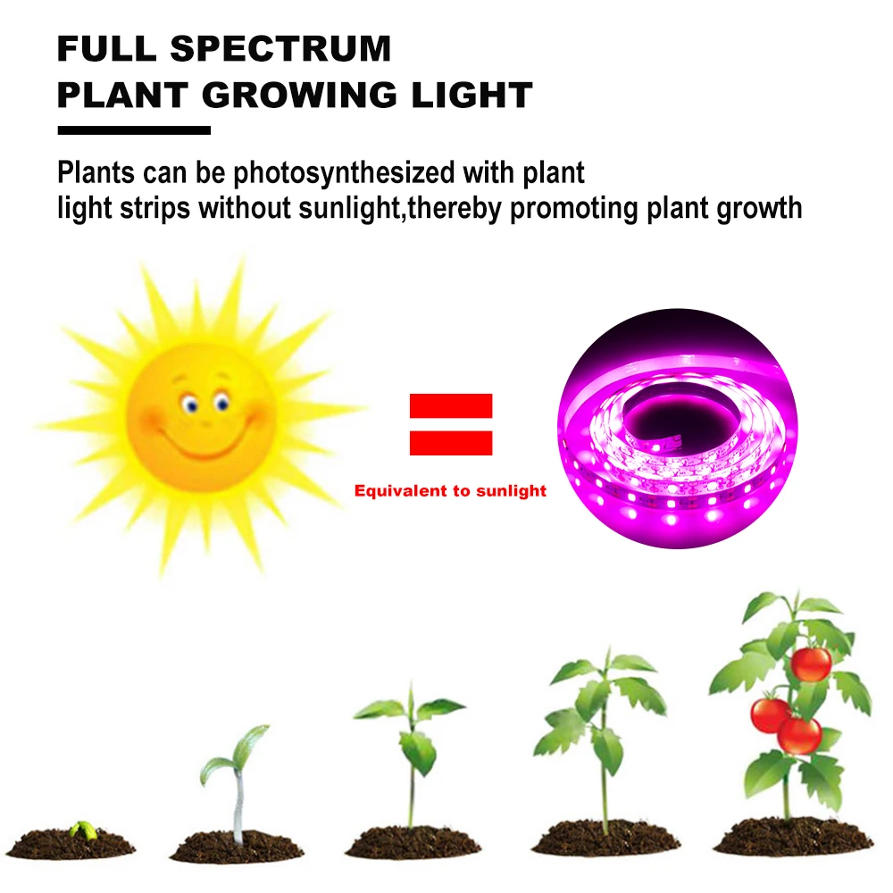 FOXGBF LED Full-spectrum light belt to promote plant growth, sunlight effect, indoor planting succulent and leafy plate planting (5)