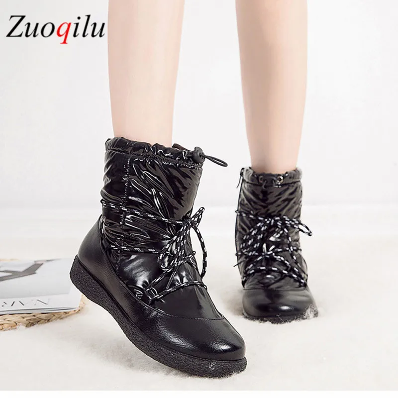 Женские ботинки водонепроницаемые теплые плюшевые зимние на меху женские