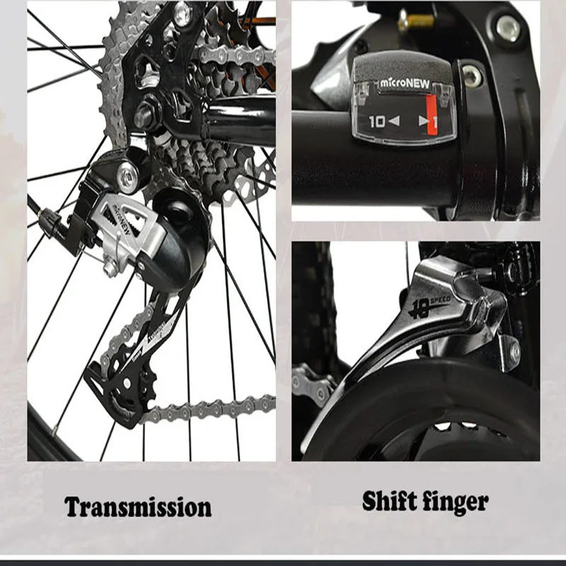 26 Inch Folding Mountain Bicycle 21 Speed Double Shock Absorption Off-Road Variable Speed Adult Student One-Wheeled Bike