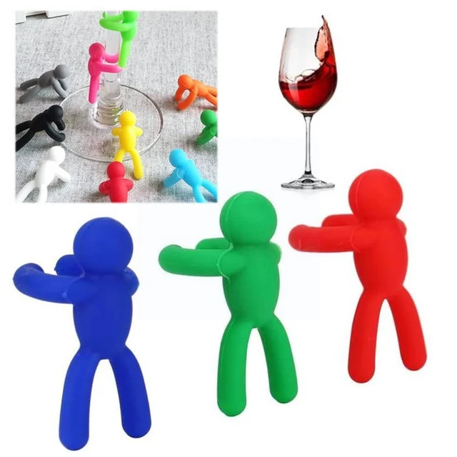 36 Pieces Color Random Silicone Wine Glass Marker Juice Glasses Cup Labels  Tags for Outdoor Wedding