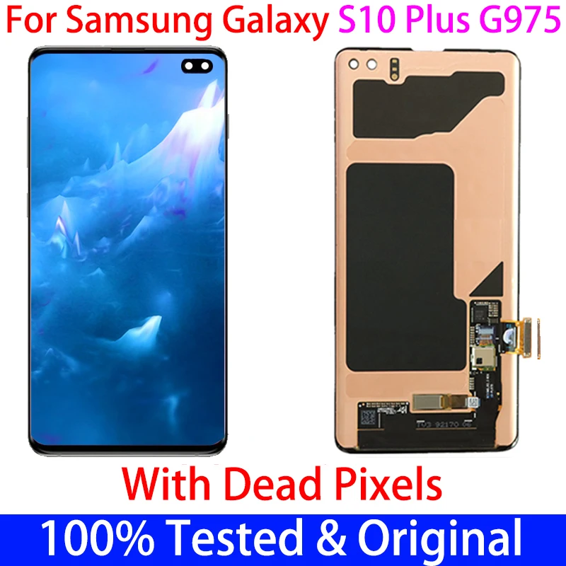 100% Оригинальный 6 4 ''ЖК-дисплей для SAMSUNG Galaxy S10Plus LCD S10 Plus SM-G9750 G975F с мертвыми