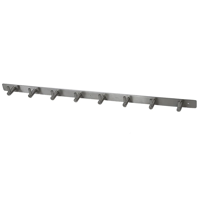 8 Hooks Coat Robe Hat Clothes Wall Hanger Rack Holder Stainless