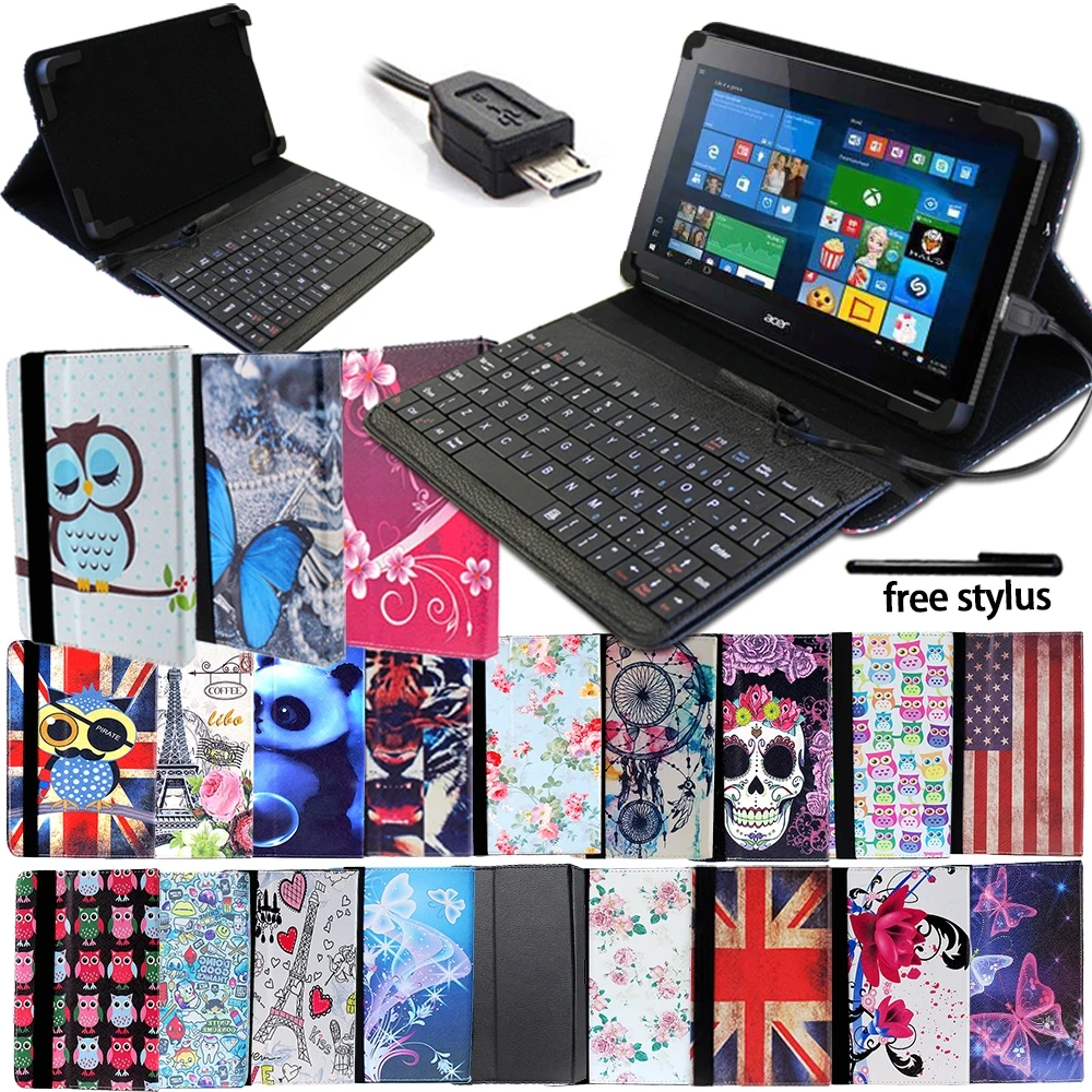 Wired Keyboard Drop Resistance Tablet PU Leather Case Stand Cover for Acer Iconia A3/Iconia Tab 10 Easy To Carry Computer | Компьютеры и