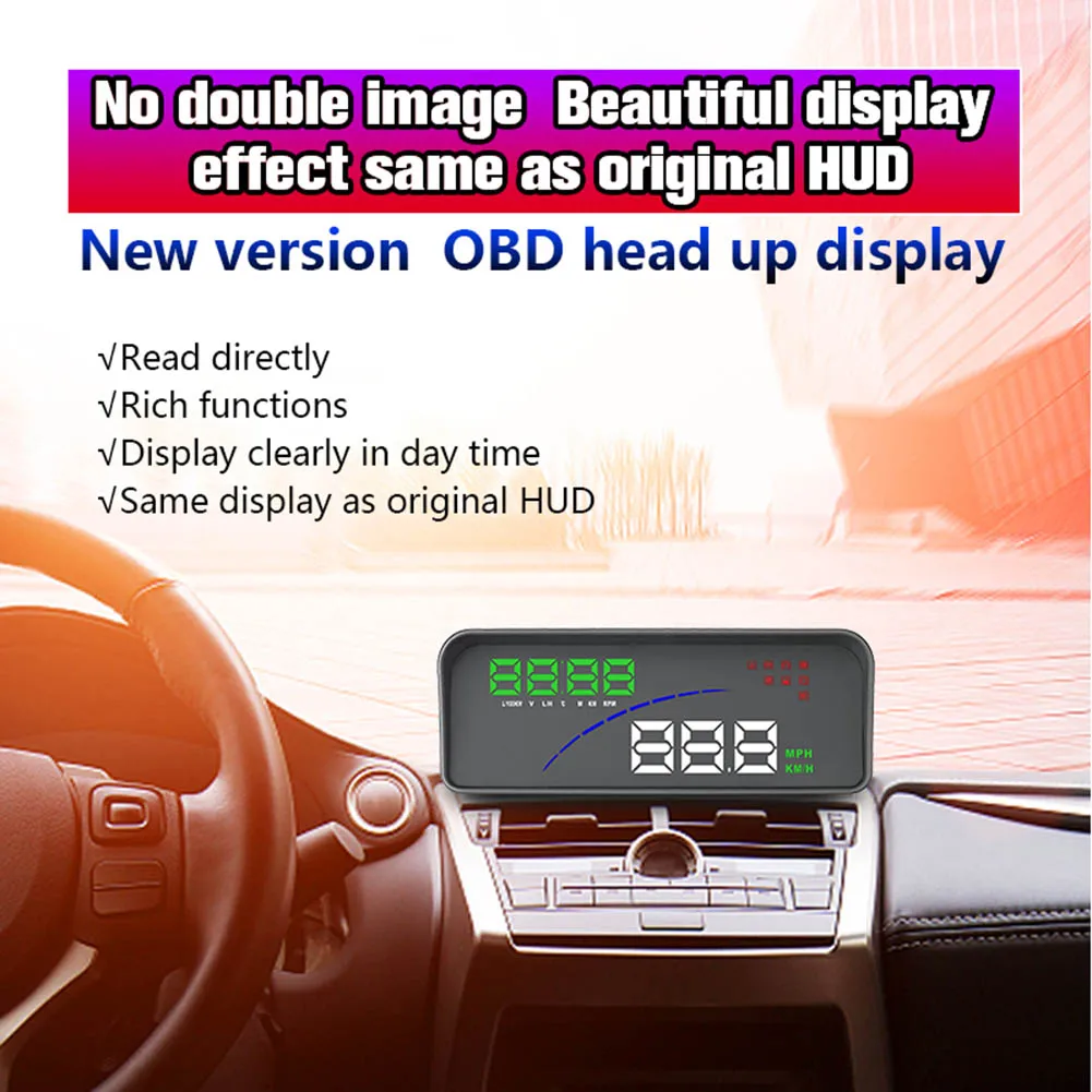 P9 OBD2 OBDII Автомобильная приборная панель на ветровом стекле головой вверх Дисплей цифровой смарт-измеритель Plug& Play 11,8*4,5*4,3 см
