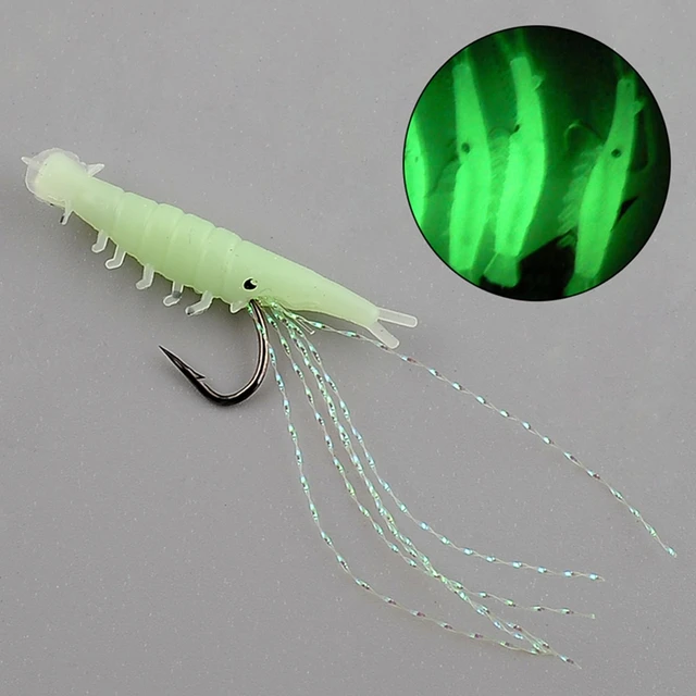 1 pc Luminous Glow Shrimp Lure Artificial Bait Soft Fishing Lures Saltwater  Freshwater Bass Lure Grub Worms Lure - AliExpress