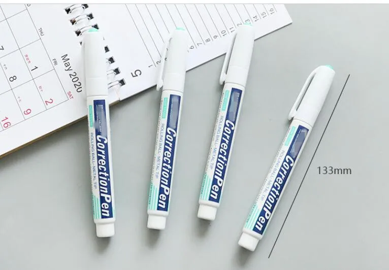 Correction Pen Quick-drying Correction Fluid White Erasure Pen Type Protection Correction Tape Writing Corrector Pens Stationery