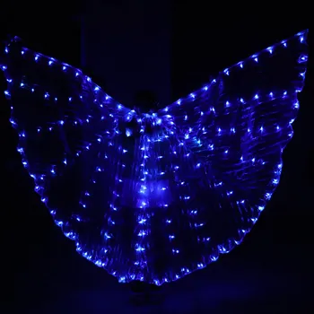 

2020 New LED fluorescent wings for adult dancing fluorescent props belly dancing cloak fluorescent butterfly Ballet Costume