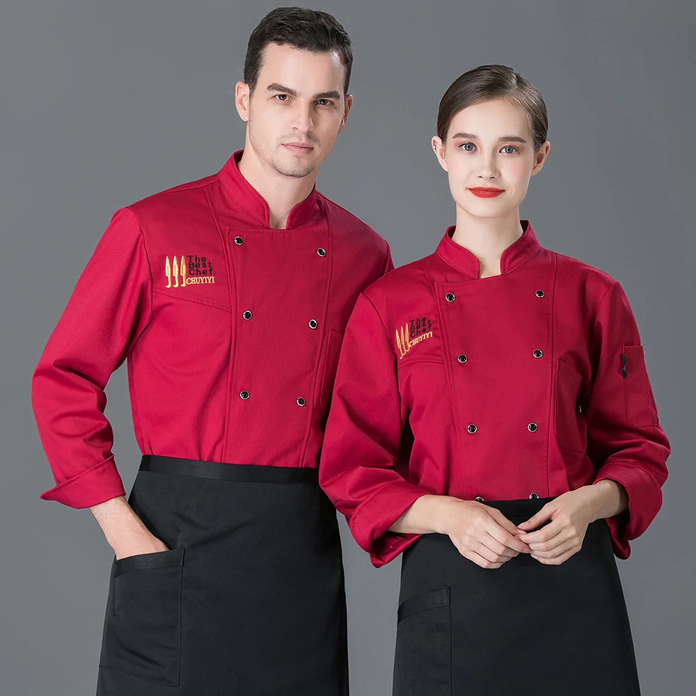 Ресторанная форма шеф-повара унисекс для отеля, кухни, рабочие рубашки высокого качества, ресторанная хлебобулочная рабочая одежда шеф-повара, Заводская распродажа, печать логотипа