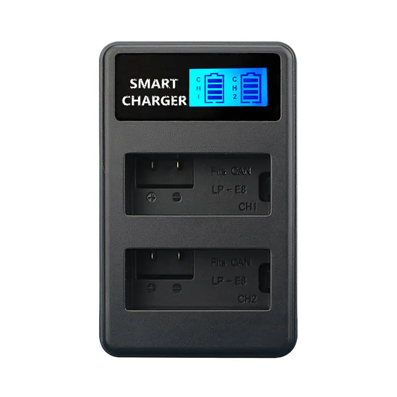 Lp-E8 Usb ЖК-дисплей двойной порт зарядное устройство для Canon Eos 550D/600D/650D/700D Rebel