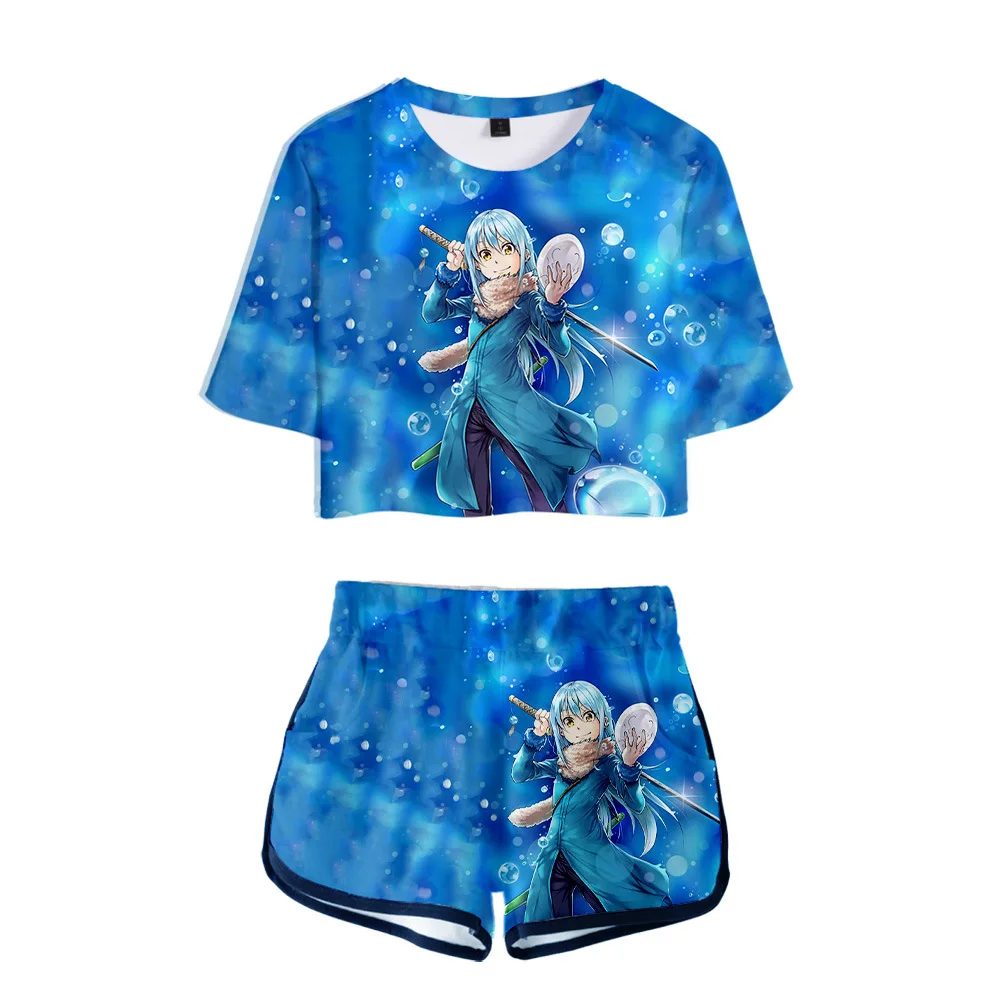 Anime That Time I Got Reincarnated as a Slime Cosplay Costumes Short Sleeve T shirt Shorts Sport Suits Tees Running Sets Women