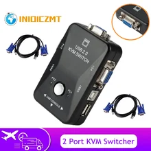 

INIOICZMT USB KVM Switch 2 Port VGA SVGA Switch Box USB2.0 KVM Mouse Switcher Keyboard 1920*1440 VGA Splitter Box Sharing Switch
