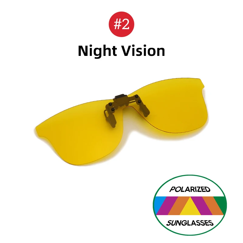 VIVIBEE miroir carré hommes pince sur lunettes de conduite de nuit polarisées jaune UV400 femmes lunettes de soleil pinces de pêche pour_voghion.com