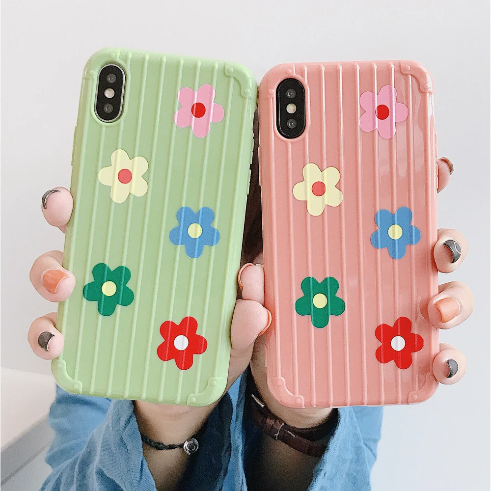 Чехлы для iPhone 11 Pro Max Xs X XR Роскошный милый мультяшный цветок Мягкая силиконовая