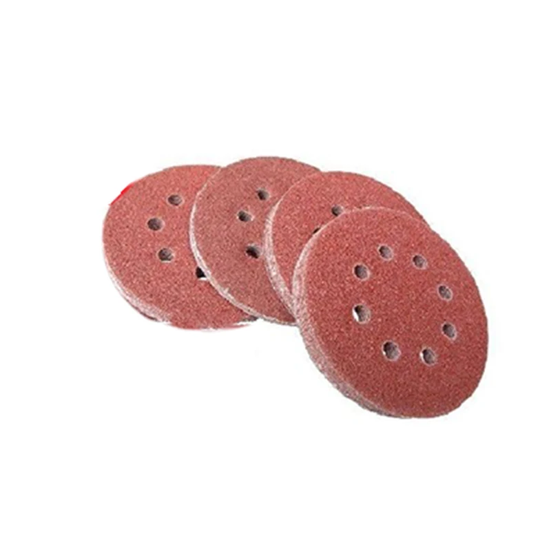 

50pcs 125mm 8 Holes Sandpapers Polishing Plate + Drill Adapter M14 Thread For Grinding Machines